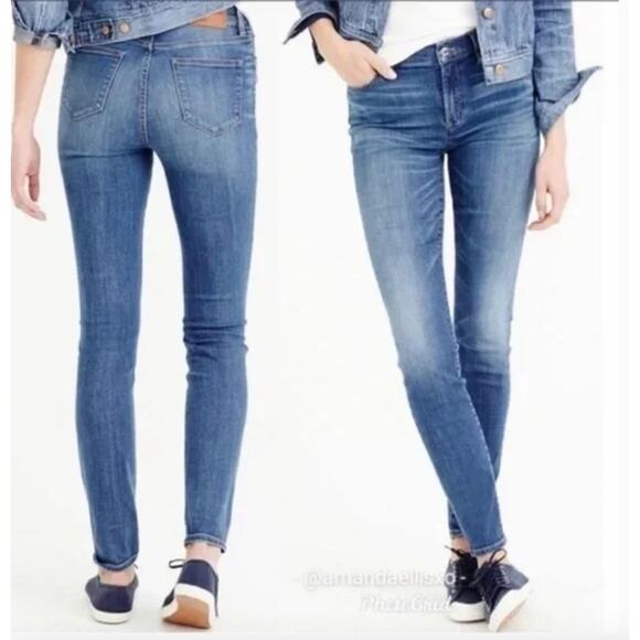 J Crew Jeans Womens 27 Blue Lookout High Rise Crop Stretch Denim Skinny Leg - Picture 1 of 10